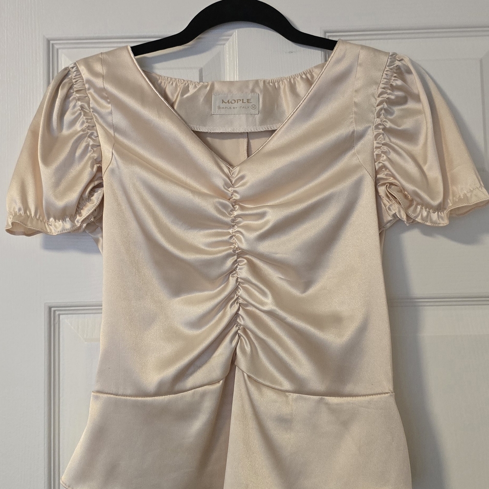 Cream Satin Blouse